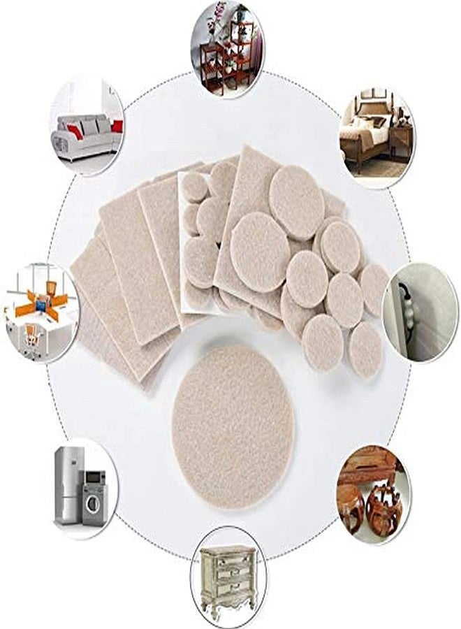 Hyderon 80 Pcs Self Sticking Round Felt Pads Non Skid Floor Protector Furniture Pad Noise Insulation Pad Floor Bumper, Beige - Image 5